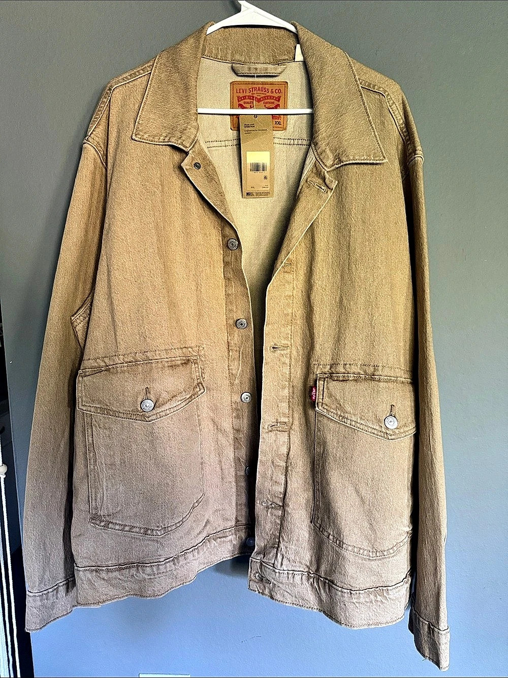 BNWT Levi's Men’s at Work Trucker Jacket Tan Brown size XXL🚛🚛🚛